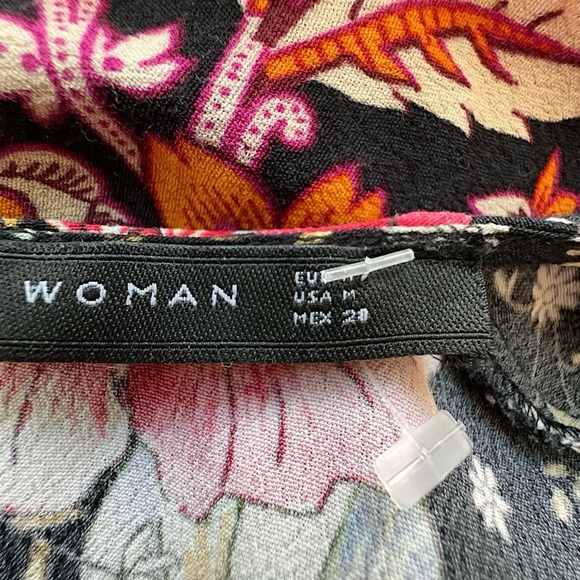 ZARA | NWOT PATCHWORK FLORAL PAISLEY BOHO MIDI DRESS ASYMMETRICAL HEM | MEDIUM - Picture 11 of 14